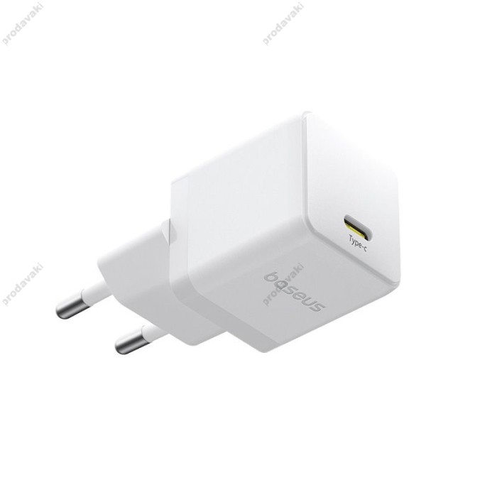 Мережевий зарядний пристрій Baseus Palm Fast Charger Lightning cable 20W White E0116400